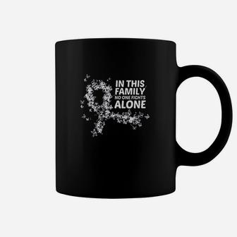 Canker No One Fights Alone Family Support White Ribbon Coffee Mug | Crazezy AU