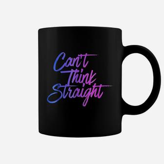 Cant Think Straight Funny Bi Pride Flag Coffee Mug | Crazezy CA