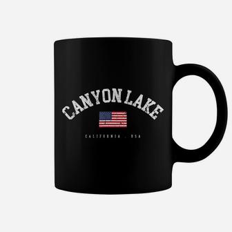 Canyon Lake Ca Retro American Flag Usa City Name Coffee Mug | Crazezy DE