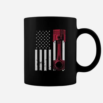 Car Enthusiast American Flag Piston Shirt Coffee Mug - Thegiftio UK