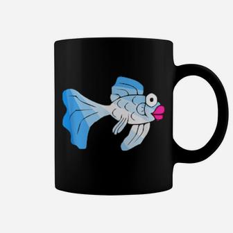 Cartoon Fish With Big Eyes And Pink Lips Coffee Mug - Monsterry