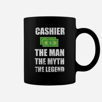 Cashier The Man The Myth The Legend Distressed Coffee Mug - Monsterry