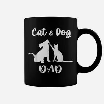 Cat And Dog Dad Shirt Pets Animals Lover Puppy For Men Coffee Mug | Crazezy