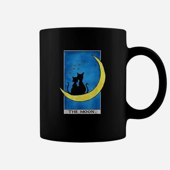 Cat And Moon Tarot With Two Cats And Crescent Moon Coffee Mug - Thegiftio