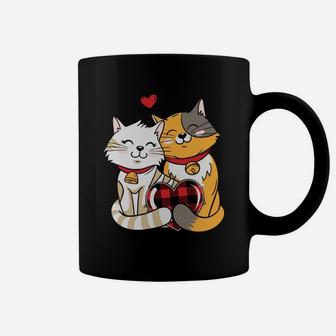 Cat Couple In Love Valentine Gift Happy Valentines Day Coffee Mug - Seseable