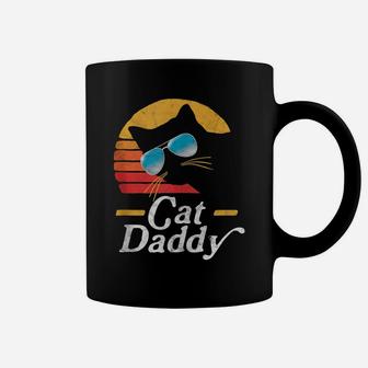 Cat Daddy Vintage 80S Style Cat Retro Sunglasses Distressed Coffee Mug | Crazezy CA