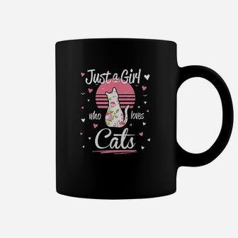 Cat Design Just A Girl Who Loves Cats Coffee Mug - Thegiftio UK