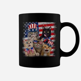 Cat Happy Freedom Day Cat Lovers Cat Moms 4Th July American Coffee Mug | Crazezy DE