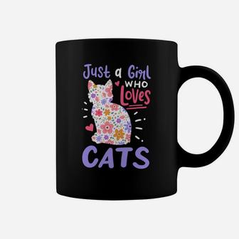 Cat Just A Girl Who Loves Cats Gift For Cat Lovers Coffee Mug | Crazezy DE