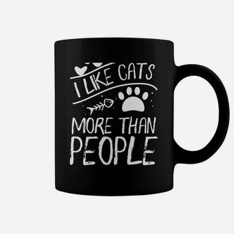 Cat Lover Tee | I Like Cats More Than People Coffee Mug | Crazezy AU
