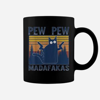 Cat Pew Pew Madafakas Crazy Funny Cat Lovers Vintage Gift Coffee Mug | Crazezy