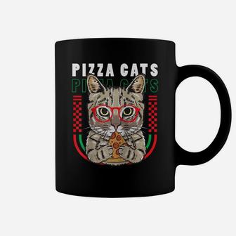 Cat Pizza Sunglasses Funny Cute Kitten Cat Lovers Girl Women Raglan Baseball Tee Coffee Mug | Crazezy
