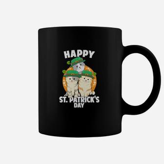 Cat Shamrock Happy St Patrick Day Leprechaun Kitty Coffee Mug - Monsterry