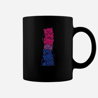 Cat Stack Pride Cute Bi Flag Animal Lover Gift Coffee Mug | Crazezy UK