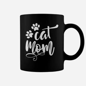 Cat Tshirt Mom Mama Women Funny Retro Clothes Paw Coffee Mug | Crazezy CA