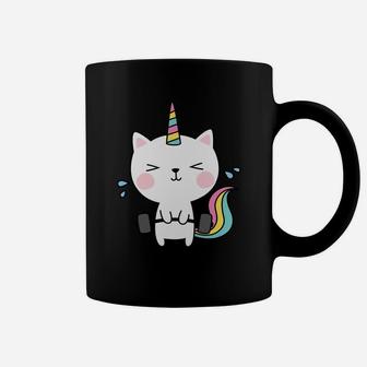 Cat Unicorn Workout Gym Rainbow Caticorn Cute Shirt Coffee Mug - Thegiftio UK