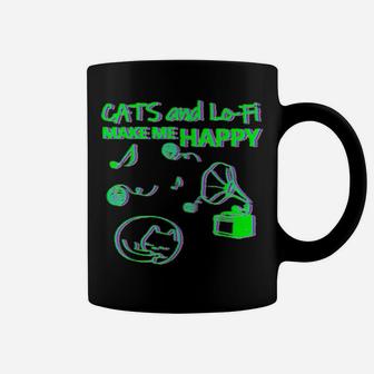 Cats And Lofi Make Me Happy Listen And Chill Sound Of Yarn Coffee Mug - Monsterry