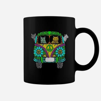 Cats Cat Floral Bus Peace Coffee Mug | Crazezy