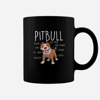 Characteristics Of A Pitbull Dog Lover Magical Loyal Protector Best Friend Therapist Coffee Mug - Monsterry