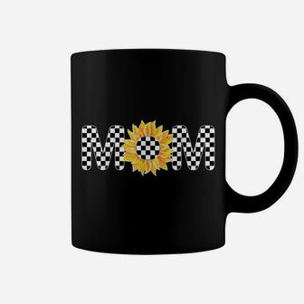Checkered Mom Sunflower Checkerboard Floral Racing Coffee Mug | Crazezy CA