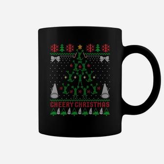 Cheering Cheerleader Ugly Christmas Sweater Party Sweatshirt Coffee Mug | Crazezy DE