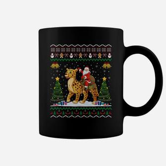Cheetah Ugly Xmas Gift Santa Riding Cheetah Christmas Sweatshirt Coffee Mug | Crazezy