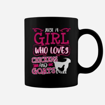 Chicken Goat Mom Just A Girl Funny Farmer Christmas Gift Coffee Mug | Crazezy UK