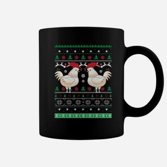 Chicken With Santa Hat Ugly Coffee Mug - Monsterry DE