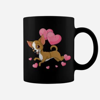 Chihuahua Valentines Day Holding Balloon Heart My Valentine Coffee Mug - Monsterry