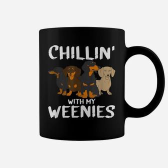 Chillin With My Weenie Mom Doxie Dad Dog Dachshund Lovers Coffee Mug | Crazezy
