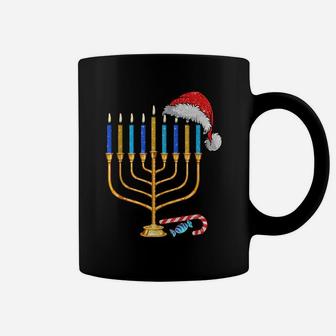 Chrismukkah Hannukah Funny Santa Hat Family Christmas Pajama Coffee Mug | Crazezy CA