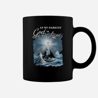 Christian At My Darkest God Is My Lighthouse Coffee Mug - Monsterry