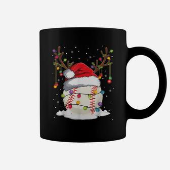 Christmas Baseball Reindeer Funny Santa Hat Xmas Kids Coffee Mug | Crazezy AU