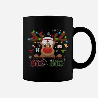 Christmas Boo Boo Crew Reindeer Nurse Buffalo Plaid Nurse Coffee Mug | Crazezy