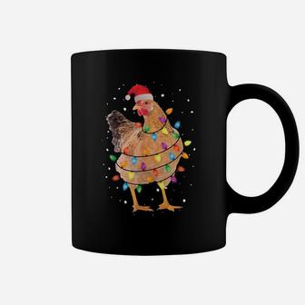 Christmas Chicken Shirt Hen Tree Lights Xmas Funny Chicken Coffee Mug | Crazezy CA