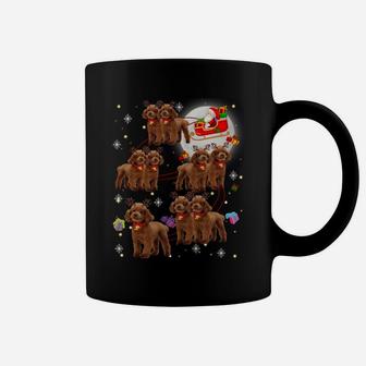Christmas Cute Santa Claus Riding Goldendoodle Xmas Pajamas Sweatshirt Coffee Mug | Crazezy CA