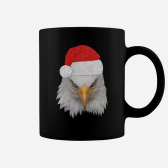 Christmas Eagle Patriotic Bald Eagle With Santa Hat Sweatshirt Coffee Mug | Crazezy