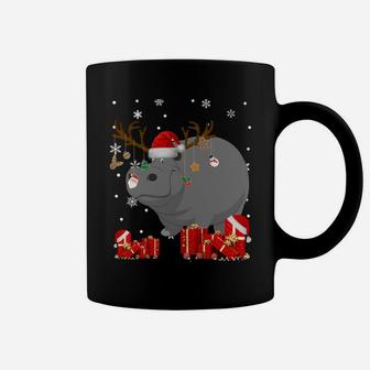 Christmas Hippo Funny Santa Reindeer Hippo Lover Gifts Sweatshirt Coffee Mug | Crazezy