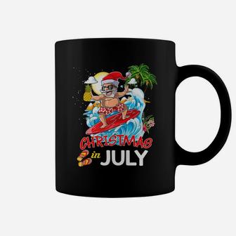 Christmas In July Party Costume Clothing Santa Surfing Coffee Mug | Crazezy UK
