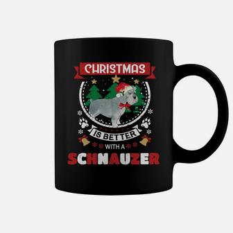 Christmas Is Better With A Schnauzer Christmas Tree Sweatshirt Coffee Mug | Crazezy