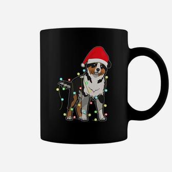Christmas Lights Australian Shepherd Dog Lover Xmas Gift Coffee Mug | Crazezy UK