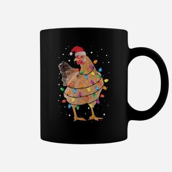 Christmas Lights Chicken Shirt Santa Funny Xmas Tree Chicken Sweatshirt Coffee Mug | Crazezy