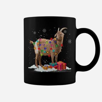 Christmas Lights Goat Celebrates Xmas Party For Goat Lover Sweatshirt Coffee Mug | Crazezy UK