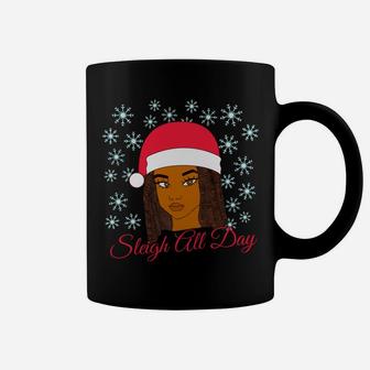 Christmas Melanin Sleigh All Day Sweatshirt Coffee Mug | Crazezy