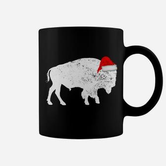 Christmas Pajama Shirt - Bison Buffalo Santa Hat Coffee Mug | Crazezy