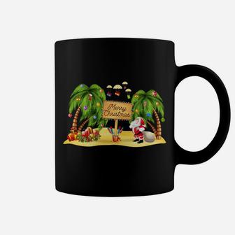 Christmas Palm Tree Tropical Xmas Coconut Lights Pajamas Sweatshirt Coffee Mug | Crazezy