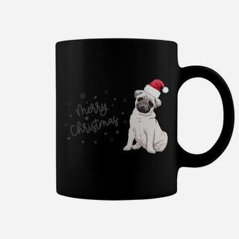 Christmas Pug Santa Hat Dog Owner Mom Funny Women Men Gift Sweatshirt Coffee Mug | Crazezy