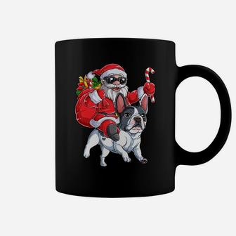 Christmas Santa Claus Riding French Bulldog Xmas Boys Dog Sweatshirt Coffee Mug | Crazezy