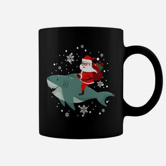 Christmas Santa Claus Riding Shark Design Sweatshirt Coffee Mug | Crazezy