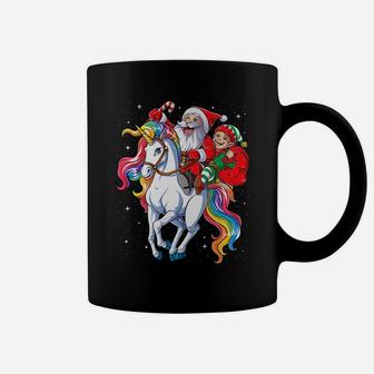 Christmas Santa Elf Riding Unicorn Xmas Girls Kids Women Coffee Mug | Crazezy CA